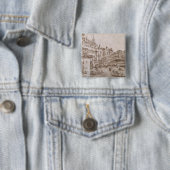 De Rialto-brug, Venetië Vierkante Button 5,1 Cm (In situ)