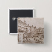 De Rialto-brug, Venetië Vierkante Button 5,1 Cm (Voorkant /achterkant)