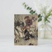 “De Ridder en Kabouter” door Arthur Rackham Briefkaart (Staand voorkant)