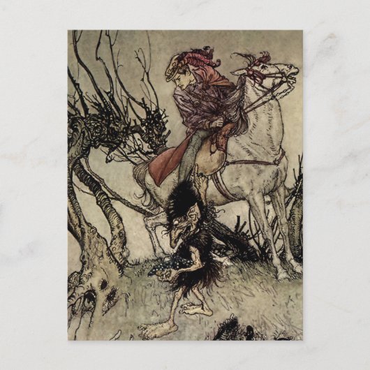 “De Ridder en Kabouter” door Arthur Rackham Briefkaart (Voorkant)