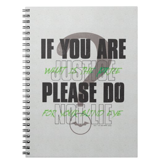 De Riddler - als je gerechtigheid bent, laat dan n Notitieboek (Voorkant)