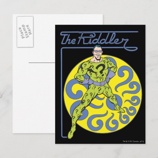 De Riddler en het Logo Paars Briefkaart (Voorkant / Achterkant)