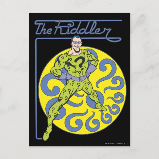 De Riddler en het Logo Paars Briefkaart (Voorkant)