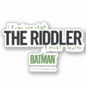 De Riddler - ik weet wat ik moet worden Sticker (Voorkant)