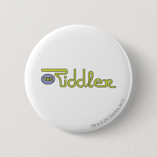 De Riddler Logo Green Ronde Button 5,7 Cm (Voorkant)