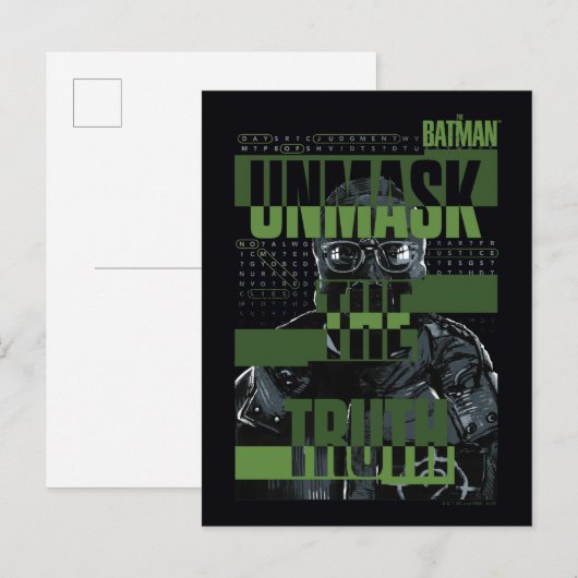 De Riddler - Unmask de Waarheid Briefkaart (Voorkant / Achterkant)
