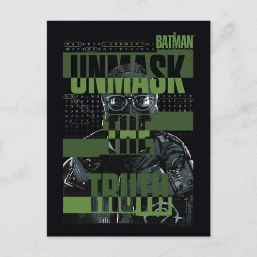De Riddler - Unmask de Waarheid Briefkaart (Voorkant)