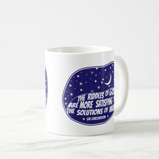 De Riddles van God - GK Chesterton Coffee Mok (Voorkant rechts)