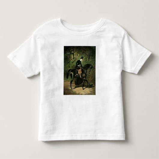 De Rider Kipler op haar zwarte Mare Kinder Shirts (Voorkant)