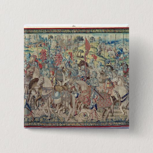 De Riders samenvoegen van de tapijten van 'David' Vierkante Button 5,1 Cm (Voorkant)