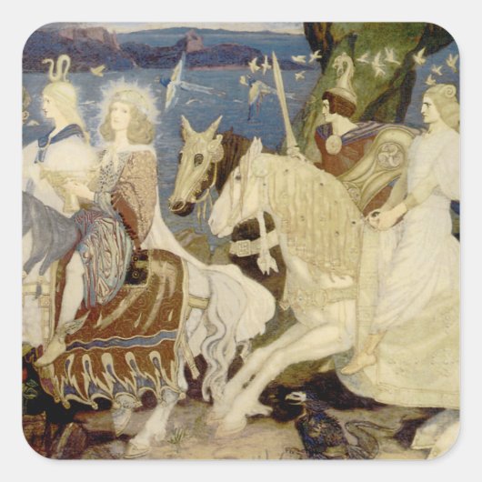 De Riders van de Sidhe Vierkante Sticker (Voorkant)