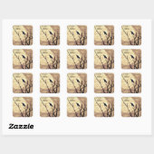 De rij, de maan, de schaduwen *personalize* vierkante sticker (Vel)