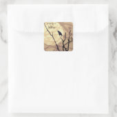 De rij, de maan, de schaduwen *personalize* vierkante sticker (Tas)