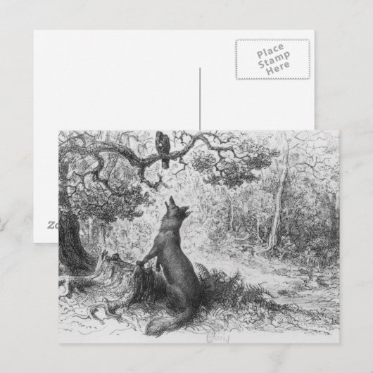 De rij en de vos briefkaart (Voorkant / Achterkant)