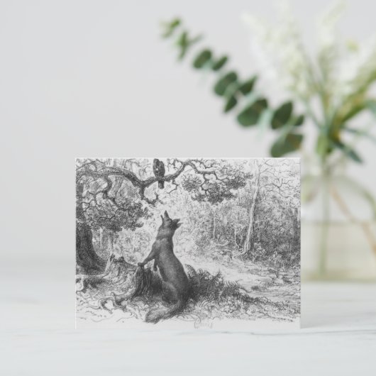 De rij en de vos briefkaart (Staand voorkant)