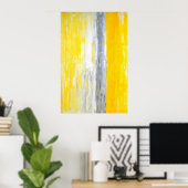 'De rij' grijze en gele Abstracte kunst Poster (Thuiskantoor)