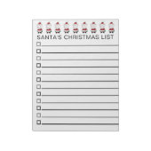 De rij Santas-kerstlijst personaliseert Notitieblok (Linkerzijde)