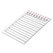De rij Santas-kerstlijst personaliseert Notitieblok (Schuin)