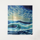 De rij van het blauwe Zee Wandkleed (Voorkant)