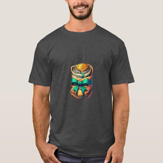 De rijkdom verpakt in wit t-shirt (Voorkant)