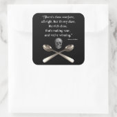 De rijken winnen de klassenstrijd vierkante sticker (Tas)