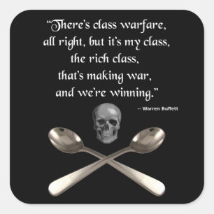 De rijken winnen de klassenstrijd vierkante sticker
