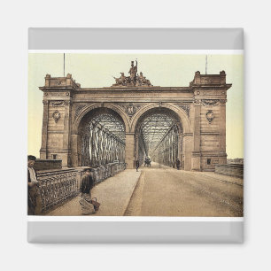 De Rijn Bridge, Mannheim, Baden, Duitsland, zeldza Magneet