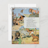 De rijzende leeuw, van de fabellen briefkaart (Voorkant / Achterkant)