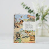 De rijzende leeuw, van de fabellen briefkaart (Staand voorkant)