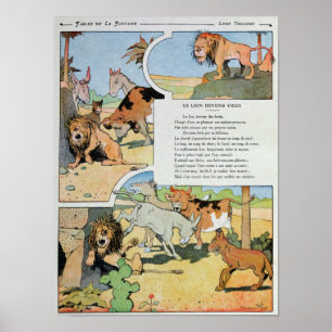 De rijzende leeuw, van de fabellen poster