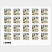 De rijzende leeuw, van de fabellen vierkante sticker (Vel)
