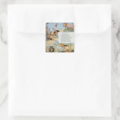 De rijzende leeuw, van de fabellen vierkante sticker (Tas)
