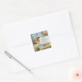 De rijzende leeuw, van de fabellen vierkante sticker (Envelop)