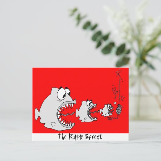 De rimpeleffect. briefkaart (Staand voorkant)