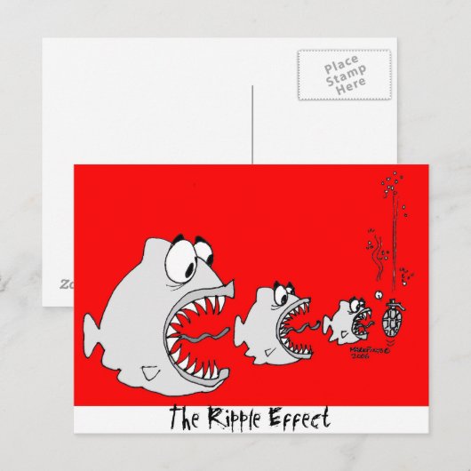 De rimpeleffect. briefkaart (Voorkant / Achterkant)