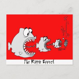 De rimpeleffect. briefkaart