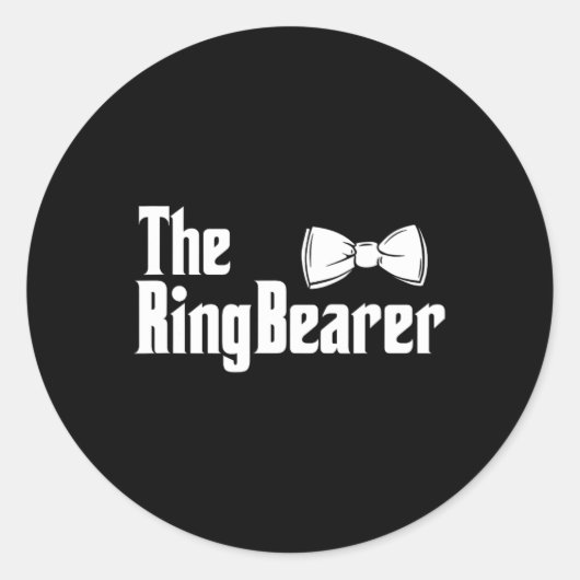 De ring drager Bowtie Ring Dude Bruidegom Bri Ronde Sticker (Voorkant)