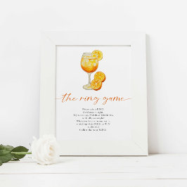 De Ring Game Aperol Spritz Citrus Bruidsuitnodigin Poster