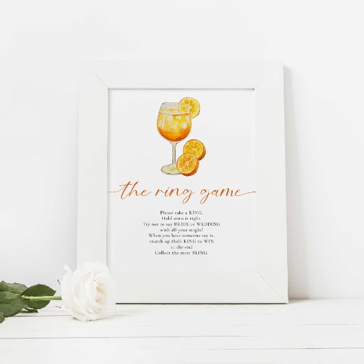 De Ring Game Aperol Spritz Citrus Bruidsuitnodigin Poster