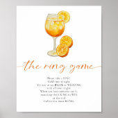 De Ring Game Aperol Spritz Citrus Bruidsuitnodigin Poster (Voorkant)