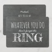 De Ring - Grappig Aanzoek voor Ringdrager Kaart (Voorkant / Achterkant)