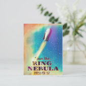 De Ring Nebula (Messier 57) Ruimtereisposter. Briefkaart (Staand voorkant)