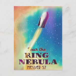 De Ring Nebula (Messier 57) Ruimtereisposter. Briefkaart