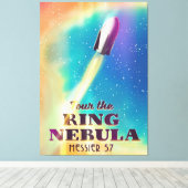 De Ring Nebula (Messier 57) Ruimtereisposter. Canvas Afdruk (Insitu (Houten vloer))