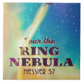 De Ring Nebula (Messier 57) Ruimtereisposter. Tegeltje (Voorkant)