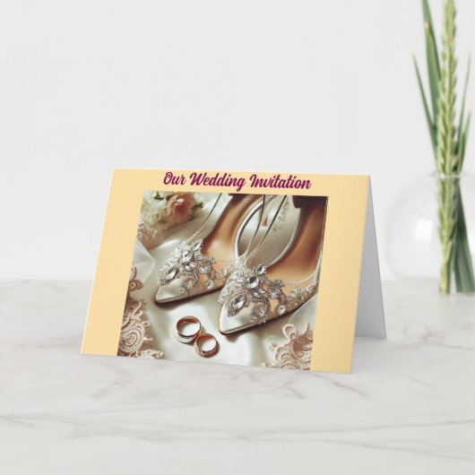 De Ring & Shoe bruiloft uitnodigen (Voorkant)