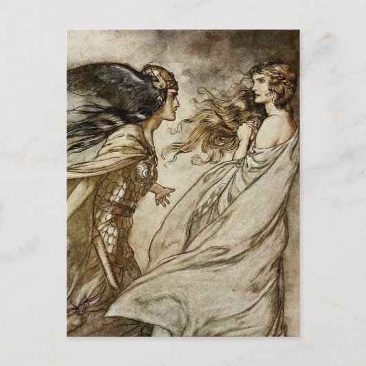 “De Ring - Werp hem weg” door Arthur Rackham Briefkaart (Voorkant)