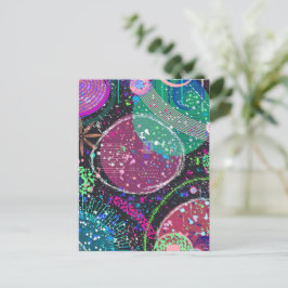 De ringen van Saturnus: Maximalistische abstracte  Briefkaart