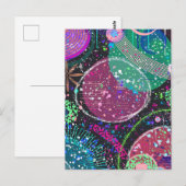 De ringen van Saturnus: Maximalistische abstracte Briefkaart (Voorkant / Achterkant)
