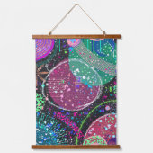 De ringen van Saturnus: Maximalistische abstracte  Hangend Wandkleed (Voorkant)